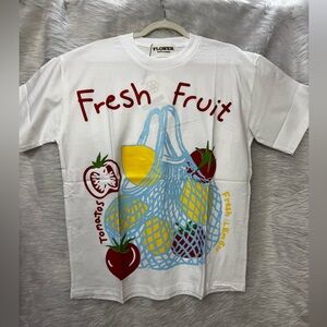 White Graphic T-Shirt with Lemon Design